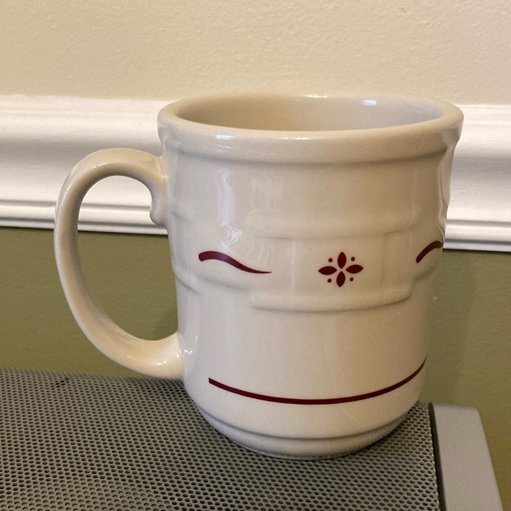 Longaberger Mug- Woven Traditions Pattern -Red